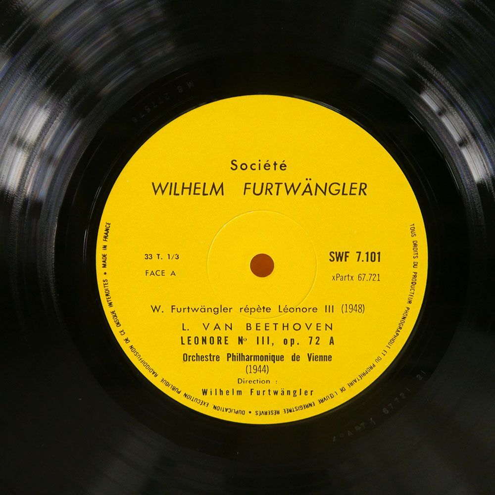 フルトヴェングラー/ベートーヴェン レオノーレ序曲第3番/SOCIETE WILHELM FURTWANGLER SWF7101 LPの画像2