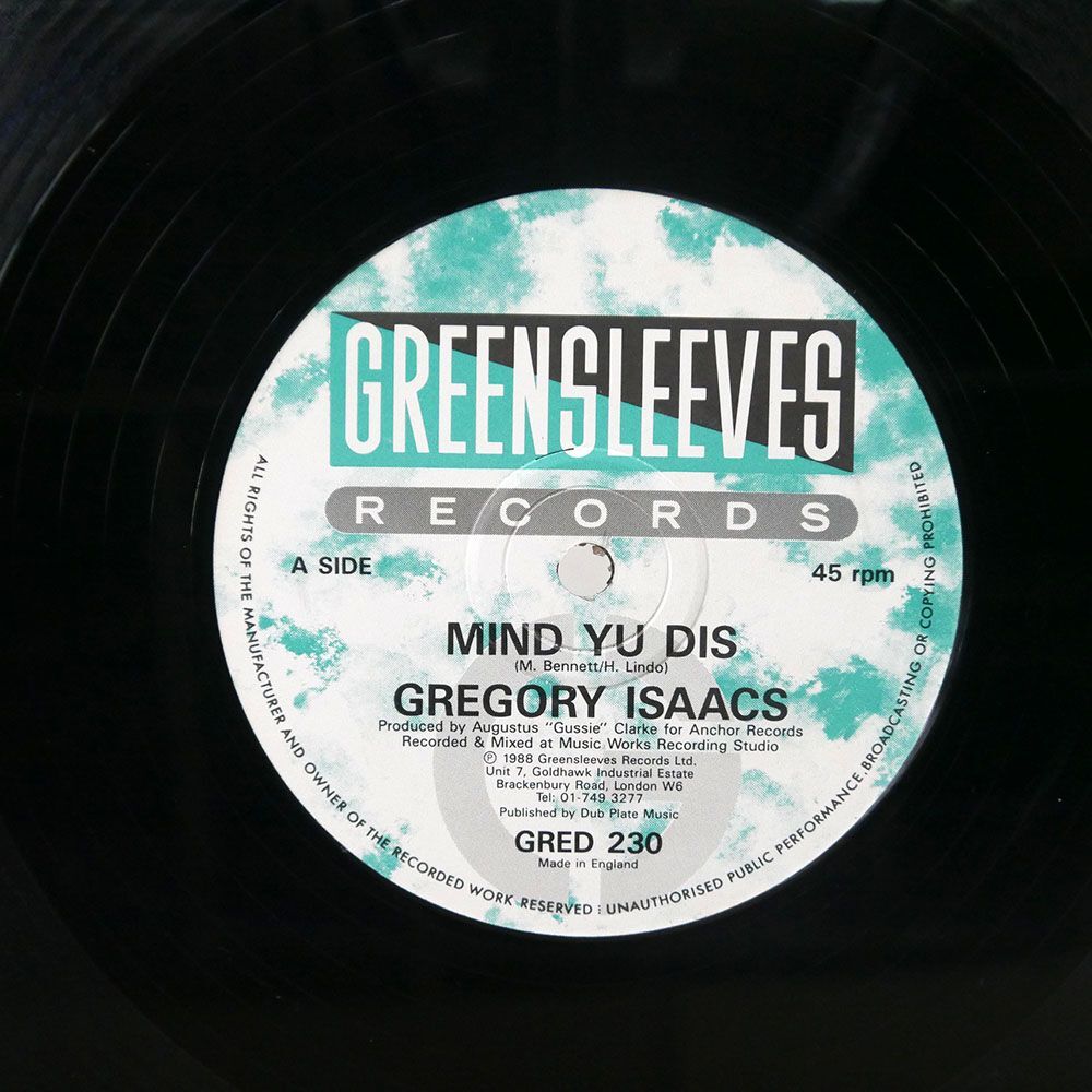 GREGORY ISAACS/MIND YU DIS/GREENSLEEVES GRED230 12