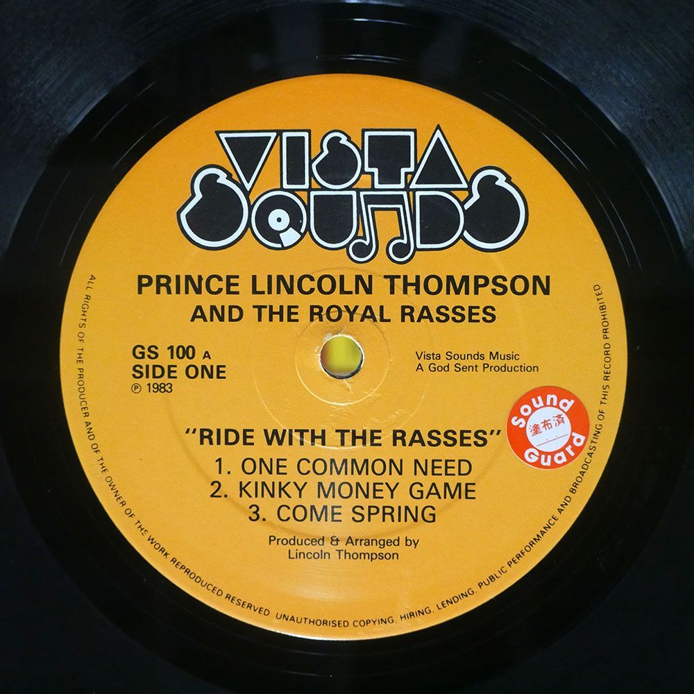 PRINCE LINCOLN THOMPSON/RIDE WITH THE RASSES/VISTA SOUNDS GSLP100 LPの画像2