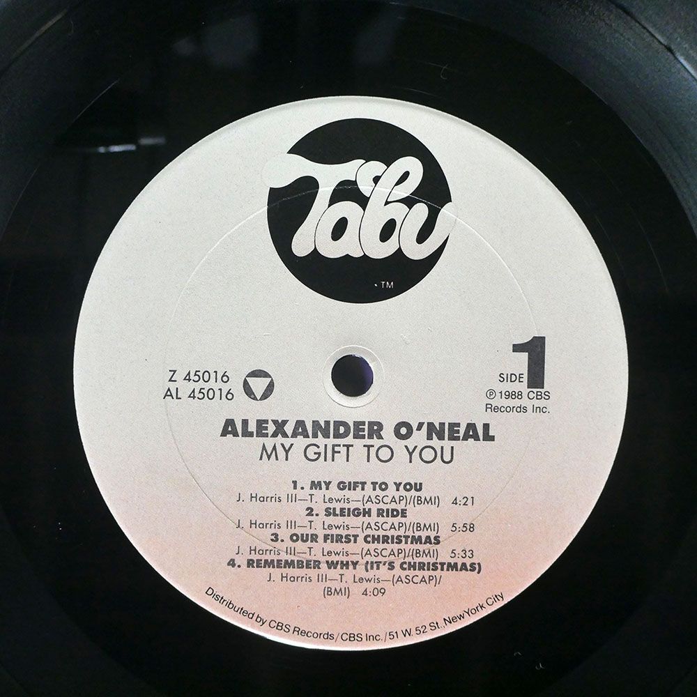 米 ALEXANDER O’NEAL/MY GIFT TO YOU/TABURECORDS Z45016 LP_画像2