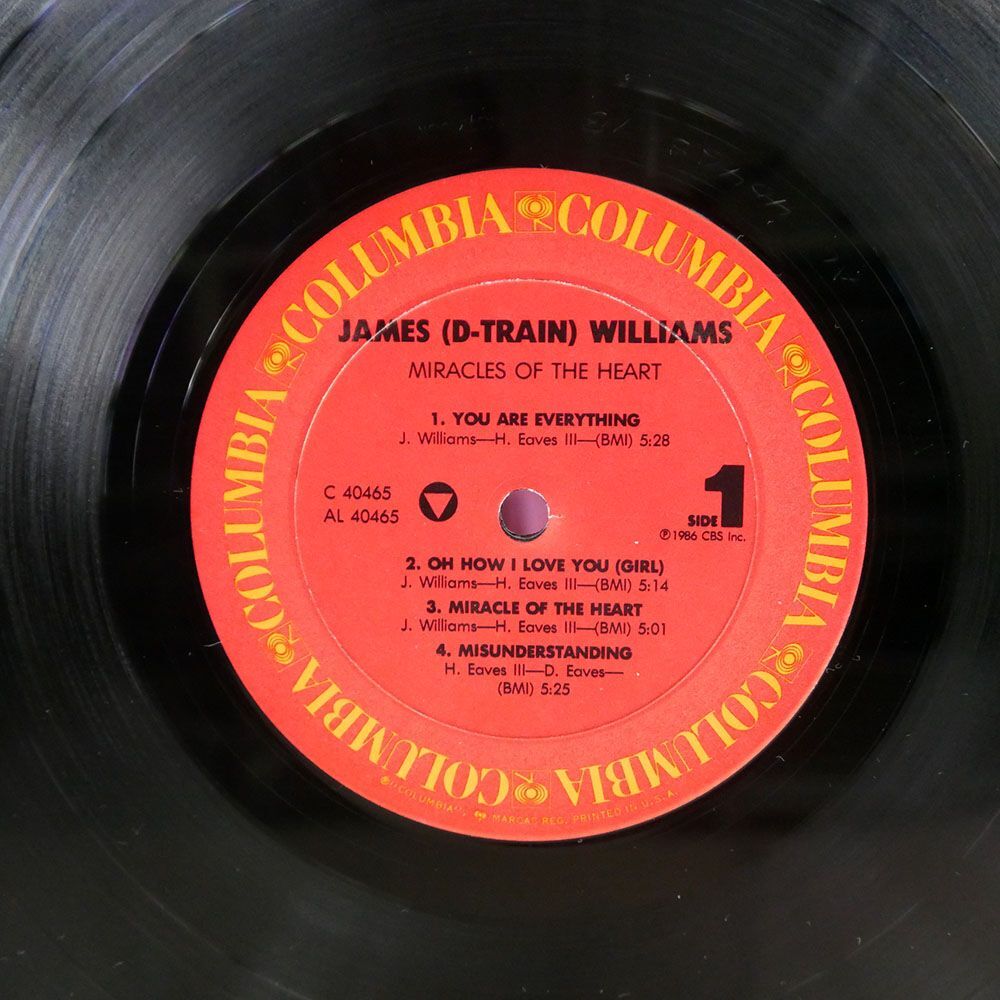 米 JAMES "D-TRAIN" WILLIAMS/MIRACLES OF THE HEART/COLUMBIA BFC40465 LPの画像2