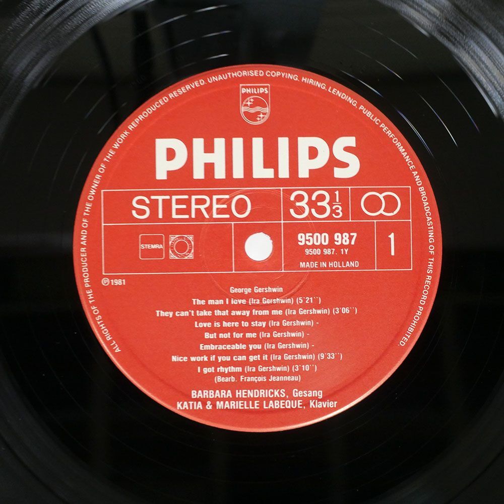 ヘンドリックス, ラベック/ガーシュウィンを歌う/PHILIPS 9500987 LP_画像2