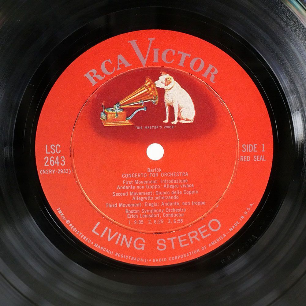 米 LEINSDORF/バルトーク: 管弦楽のための協奏曲/RCA VICTOR RED SEAL LSC2643 LPの画像2