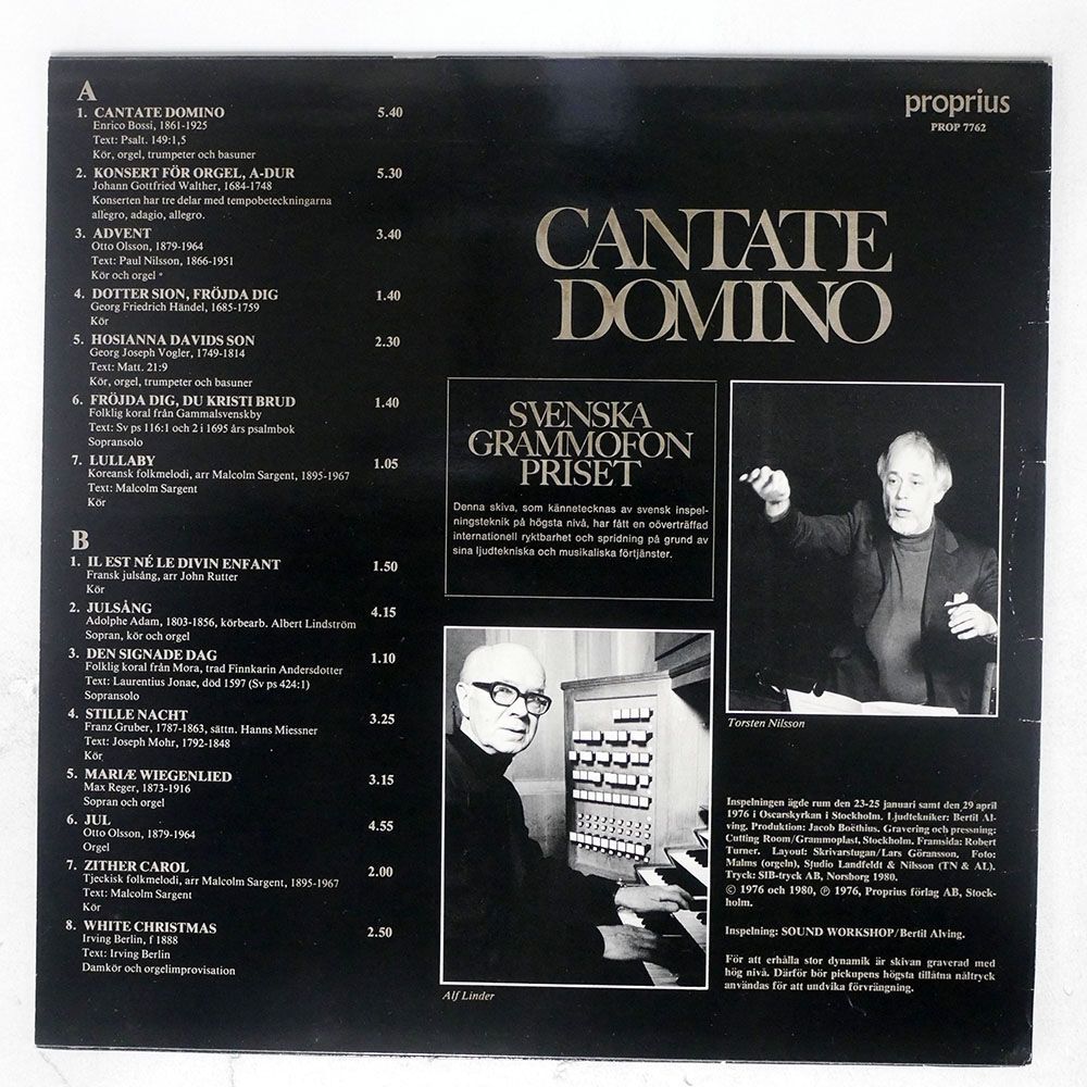 オスカル・モテット/CANTATE DOMINO/PROPRIUS PROP7762 LP_画像2