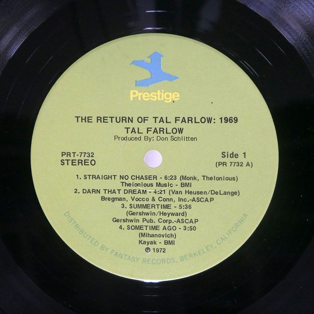 米 TAL FARLOW/RETURN OF 1969/PRESTIGE PRT7732 LPの画像2
