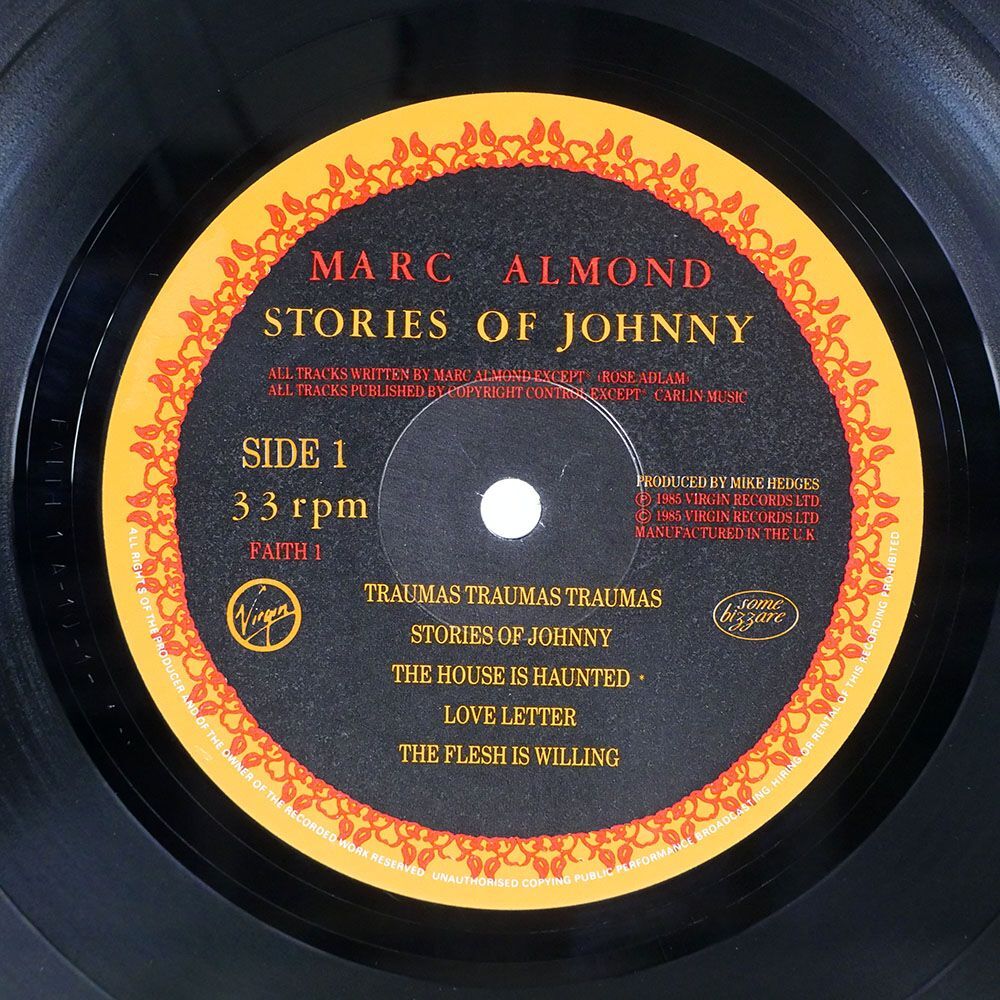 英 MARC ALMOND/STORIES OF JOHNNY/VIRGIN FAITH1 LP_画像2