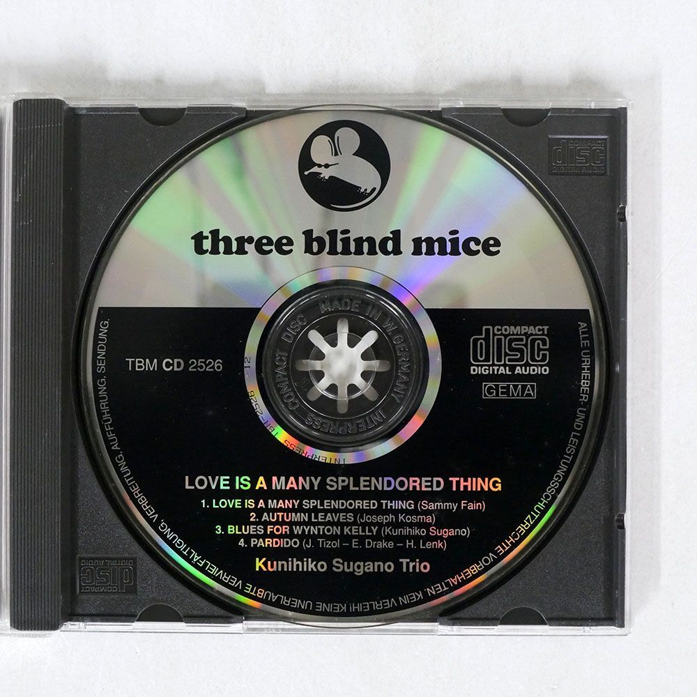 KUNIHIKO SUGANO TRIO +1/LOVE IS A MANY SPLENDORED THING/THREE BLIND MICE TBM CD 2526 CD □