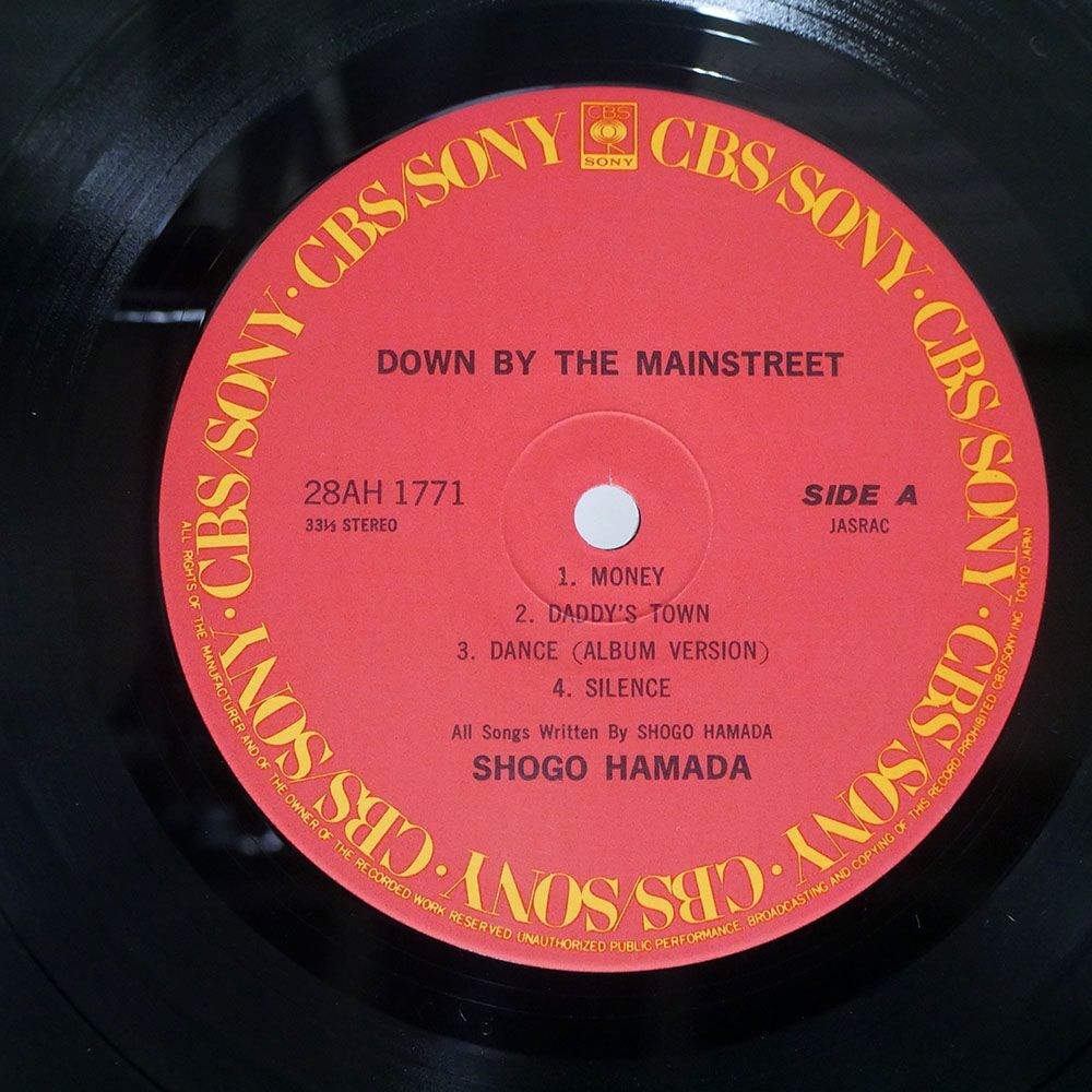 浜田省吾/DOWN BY THE MAINSTREET/CBSSONY 28AH1771 LP_画像2