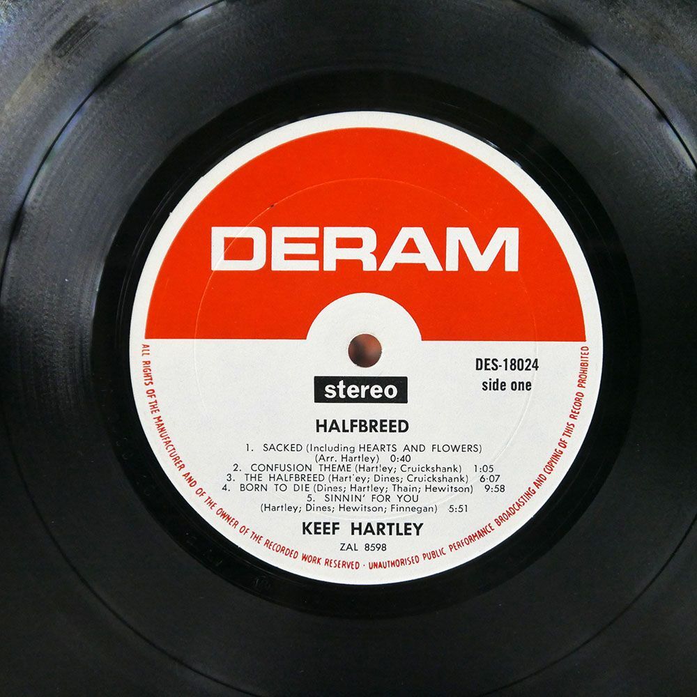 米 KEEF HARTLEY BAND/HALFBREED/DERAM DES18024 LP_画像2