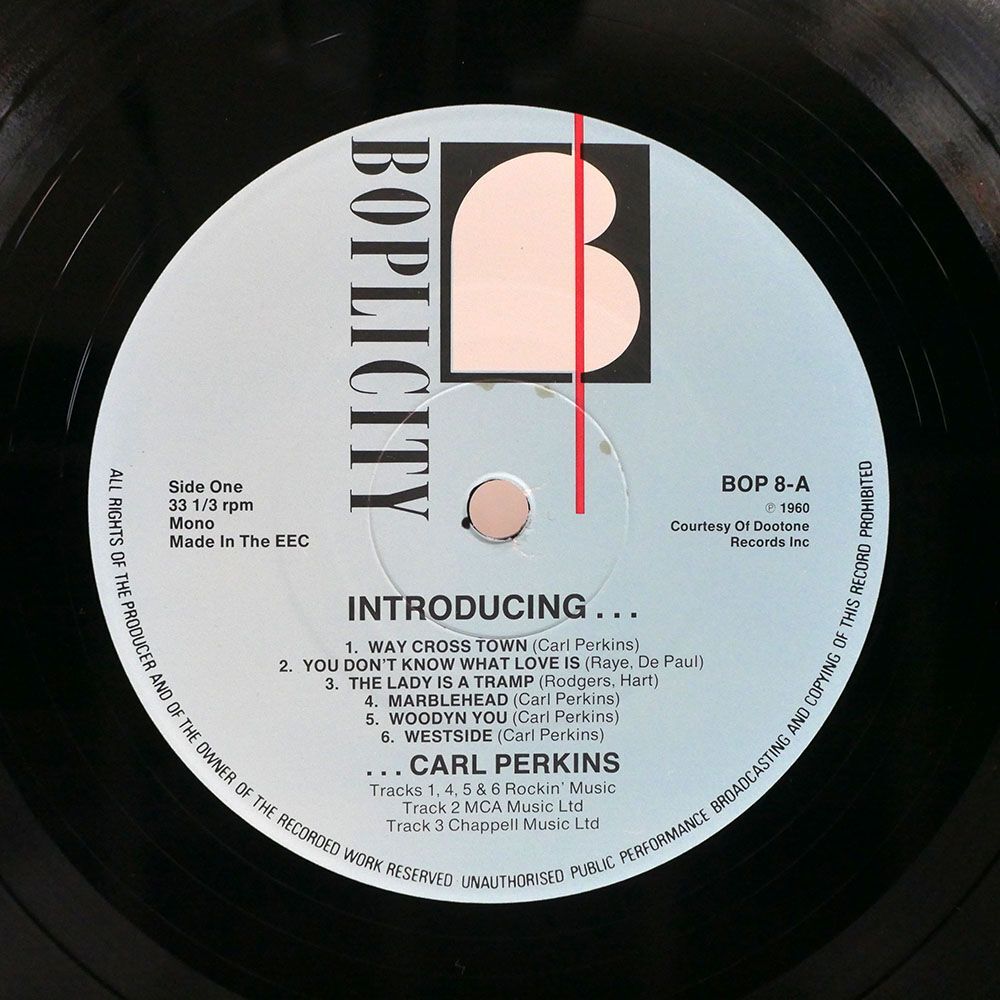 英 CARL PERKINS/INTRODUCING/BOPLICITY BOP8 LPの画像2