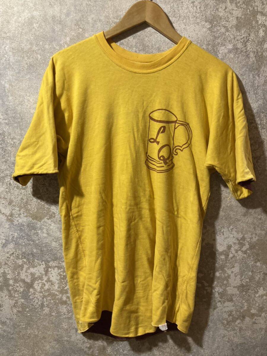 ヴィンテージ 〜60's ラッセル リバーシブルTシャツ レア 初期サイズタグ 表記XL 染み込みプリントの画像2
