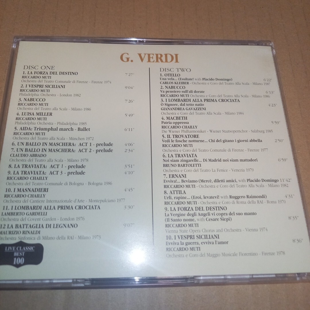 ヴェルディ：オペラ序曲、合唱曲集　2CD