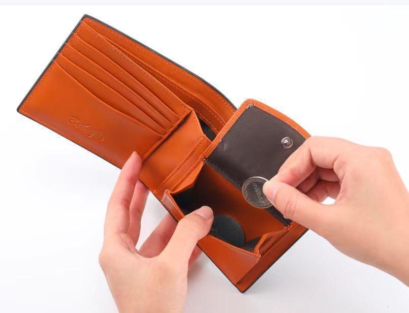 二つ折り財布 財布 メンズ 本革 小銭入れ カード入れ ビジネス レザー　ウォレットスキミング防止 ブラック ブラウン