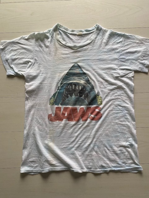 希少ビンテージ！70's当時物・初代JAWSジョーズオフィシャルTシャツ！1975年コピーライト入り！100円～最落なし！検索40s50s501XXランタグの画像2