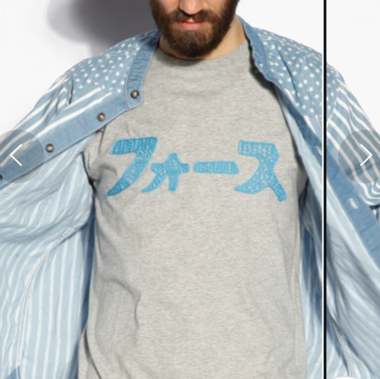  ALDIES　アールディーズ Tシャツ フォース 刺繍 グレー ブルー M 検索メンズ レディース Force Embroidery T/フォースエンブロイダリーT_画像1