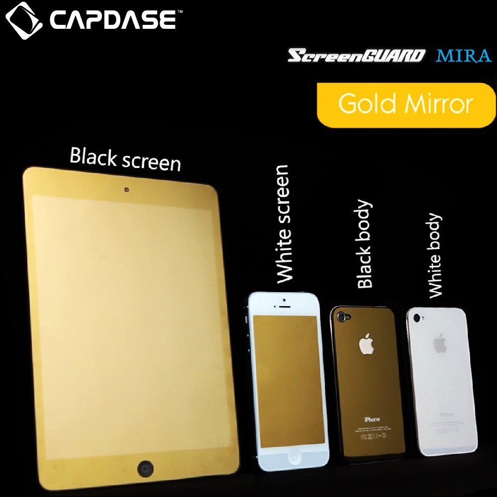 即決・送料込) CAPDASE SAMSUNG Galaxy S SC-02B/GT-I9000 ゴールドグラス ミラータイプ 液晶保護シート_画像2