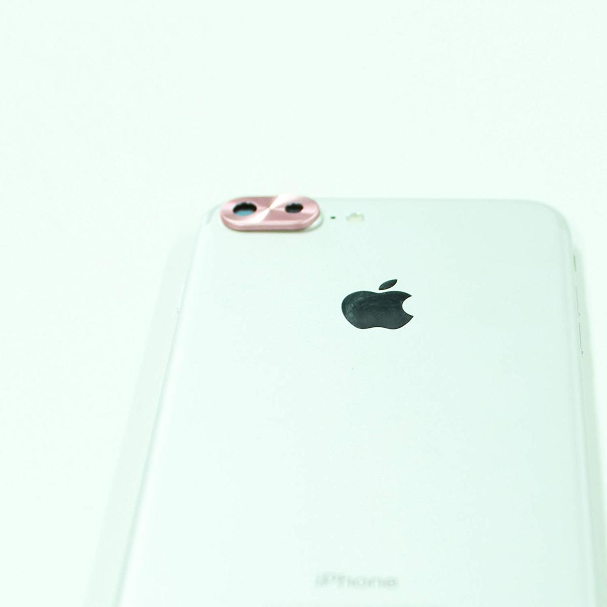 即決・送料込) iPhone 8 Plus/iPhone 7 Plus 対応 背面カメラレンズ保護カバー ローズゴールド アルミ素材 レンズガード プロテクター_画像4
