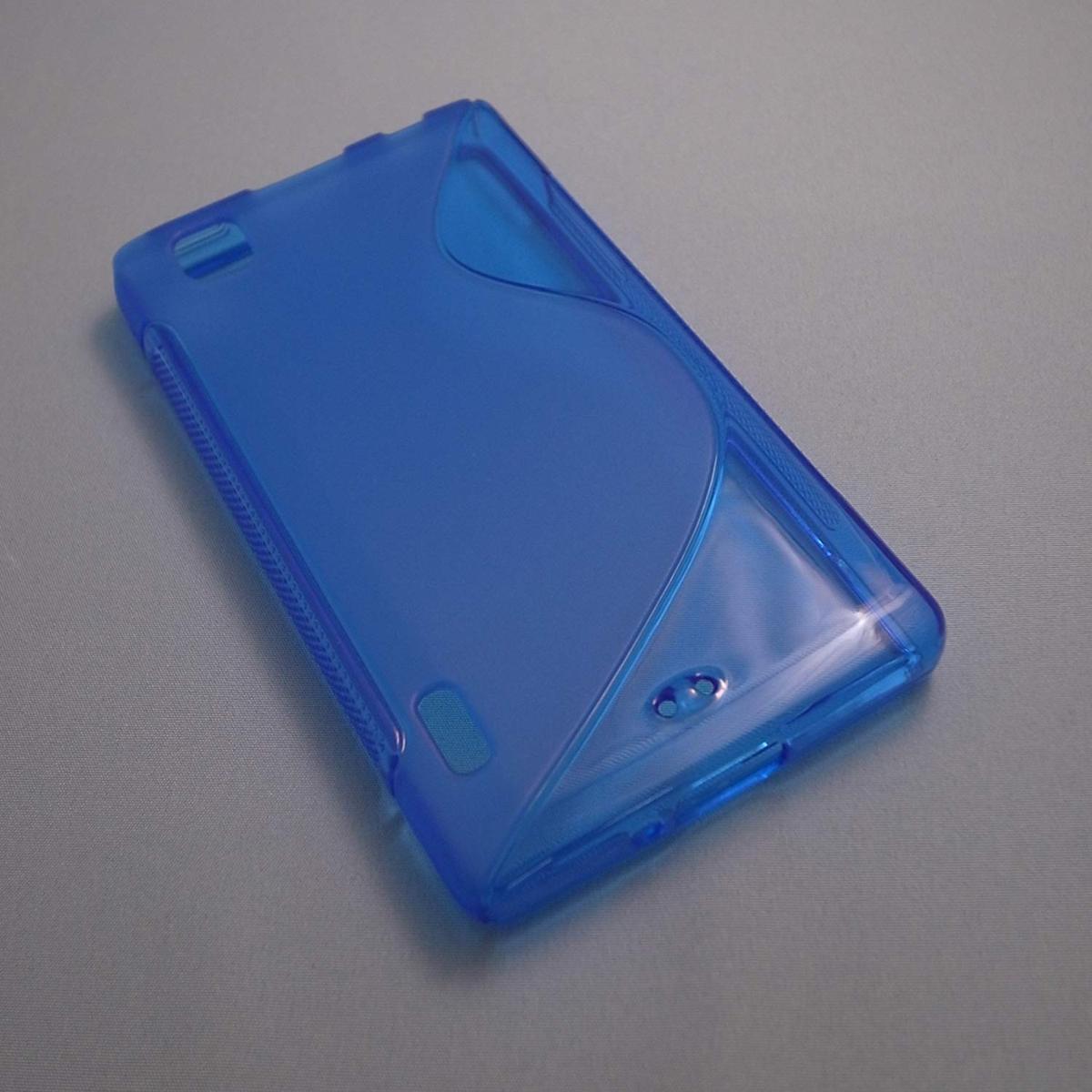 即決・送料込)【シンプルなソフトケース】GauGau au Optimus X IS11LG Wave Soft Case Clear Blue_画像1