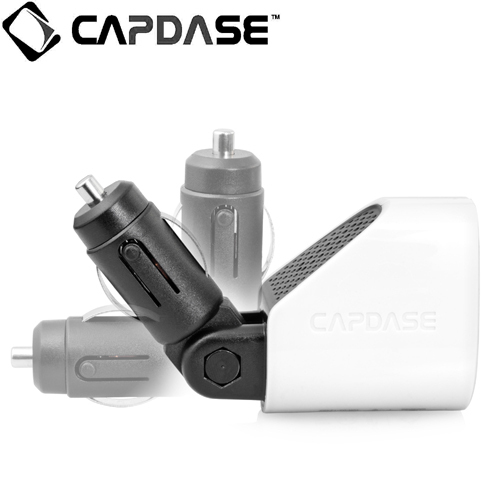 即決・送料込)【シガーソケット付き充電器】CAPDASE Dual USB Car Charger PowerDrive Max 2.1 White_画像2