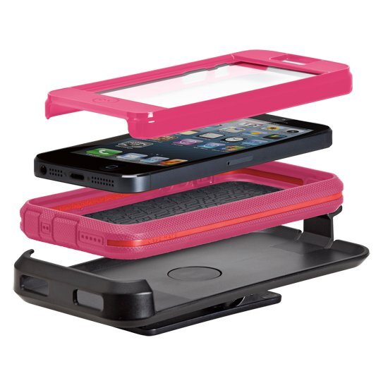 即決・送料無料)【MIL-SPEC標準準拠ケース】Case-Mate iPhone 5 Tough Xtreme Case with Holster Pink/Red_画像4