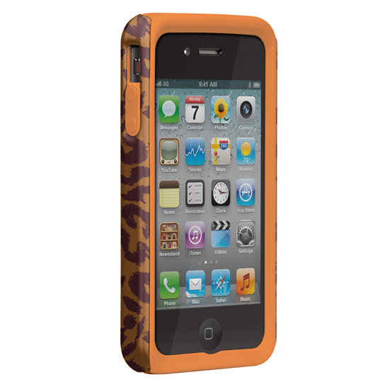 即決・送料込)【衝撃に強いデザインケース】Case-Mate iPhone 4S/4 Hybrid Tough Case Iomoi - Leopard Badge/Orange_画像3