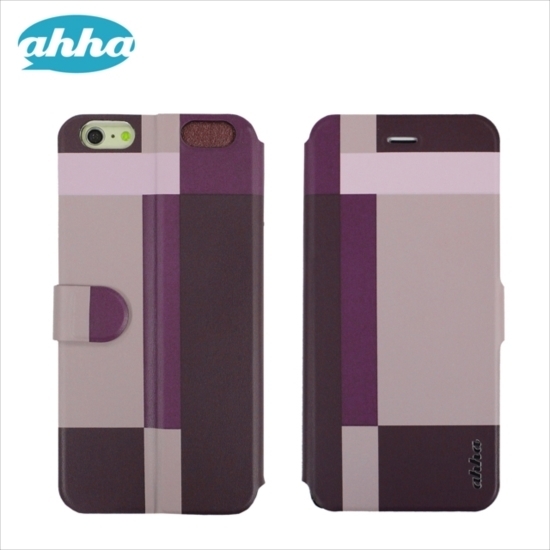 即決・送料込)【リバーシブルで色が変わる】ahha iPhone 6s Plus/6 Plus Dual Face Flip Case SYKES Purple Checker/Metallic Red_画像2