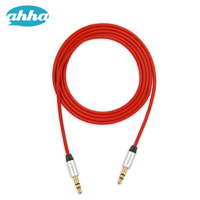 即決・送料込)【スマートフォンからスピーカー等に接続するケーブル】ahha Audio Cable 1M Champion Red_画像1