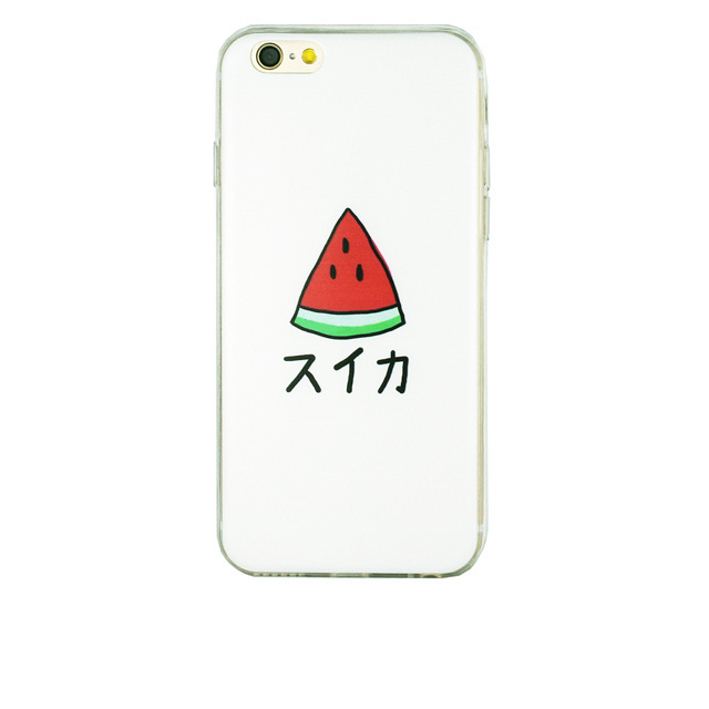 即決・送料込)【かわいいスイカのソフトケース】GauGau iPhone6s/6 4.7 inch DESIGN PRINTS Soft Case Watermelon_画像1