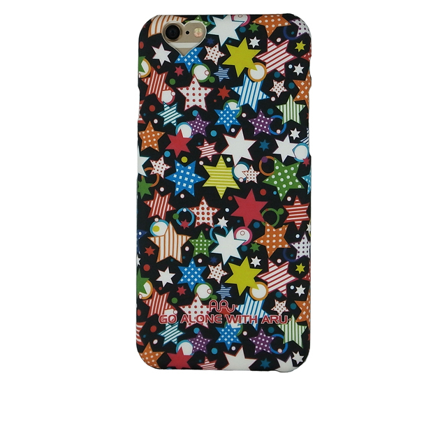 即決・送料込)【デザインプリントケース】ARU iPhone6s Plus/6 Plus DESIGN PRINTS Hard Rear Cover Colorful Stars Black_画像1