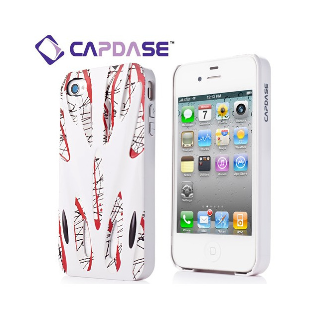 即決・送料込)【個性的なハードケース】CAPDASE iPhone 4/4S Karapace Jacket: Xtreme Thunder White/Red_画像1