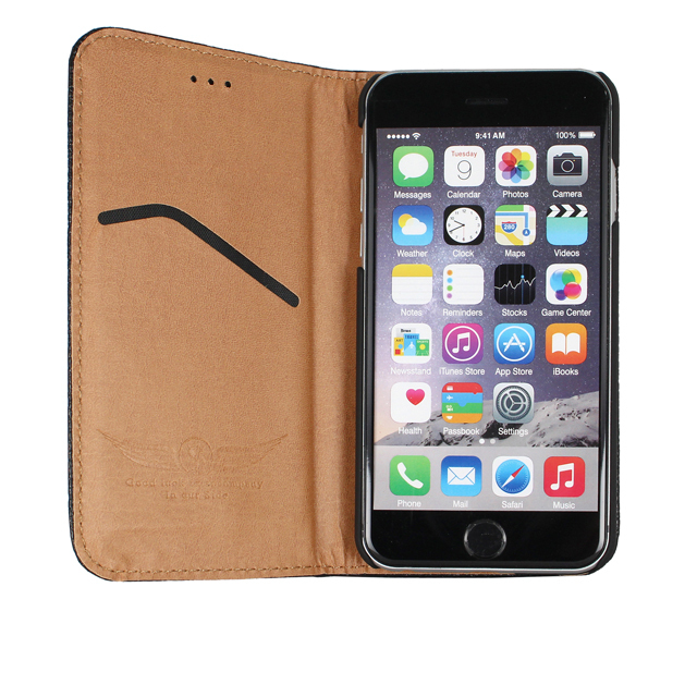 即決・送料込)【エンボスレザー調手帳型ケース】PREMIUM iPhone 6s/6 Emboss Leather Style Case Black_画像6