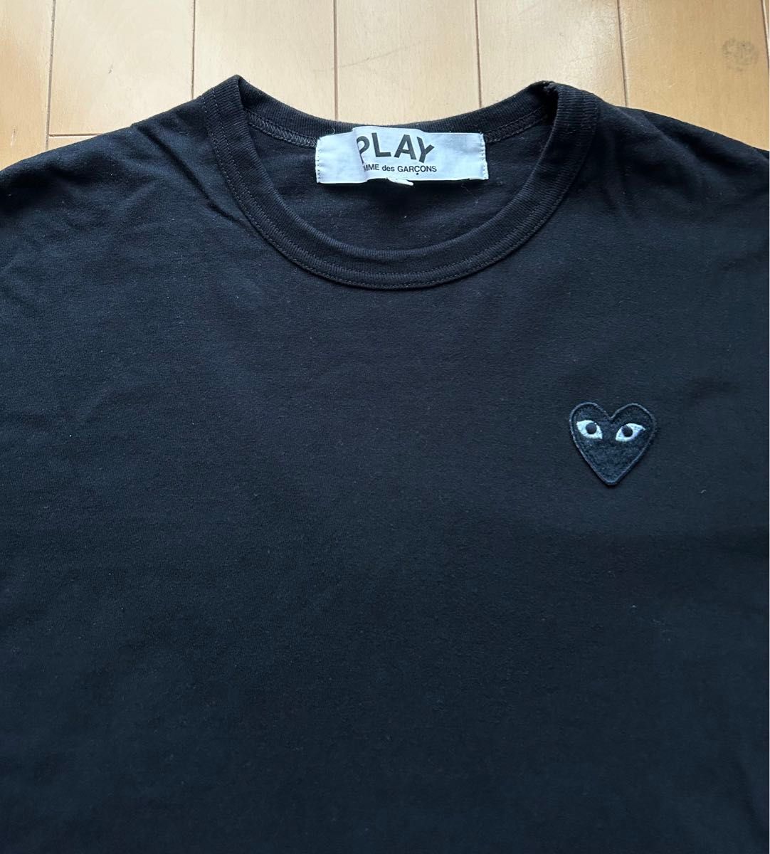 【美品】PLAY COMME des GARCONS 長袖 Tシャツ カットソー 黒 ブラック L プレイ コムデギャルソン