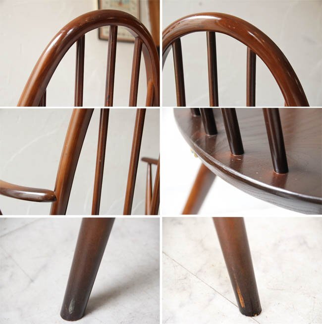 ■店頭価格　￥４４０００■ERCOLアーコールアームクエーカーチェア４０■ヴィンテージチェア 木製古木椅子■イギリスビンテ―ジ_画像9