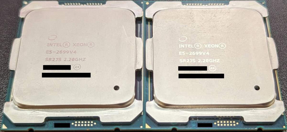 Intel CPU Xeon E5-2699v4 同一バッチナンバー２個セット SR2JS 22C/44T 2.20～3.60GHz Cache 55MB DDR4-2400 TDP 145W FCLGA2011-3_画像1