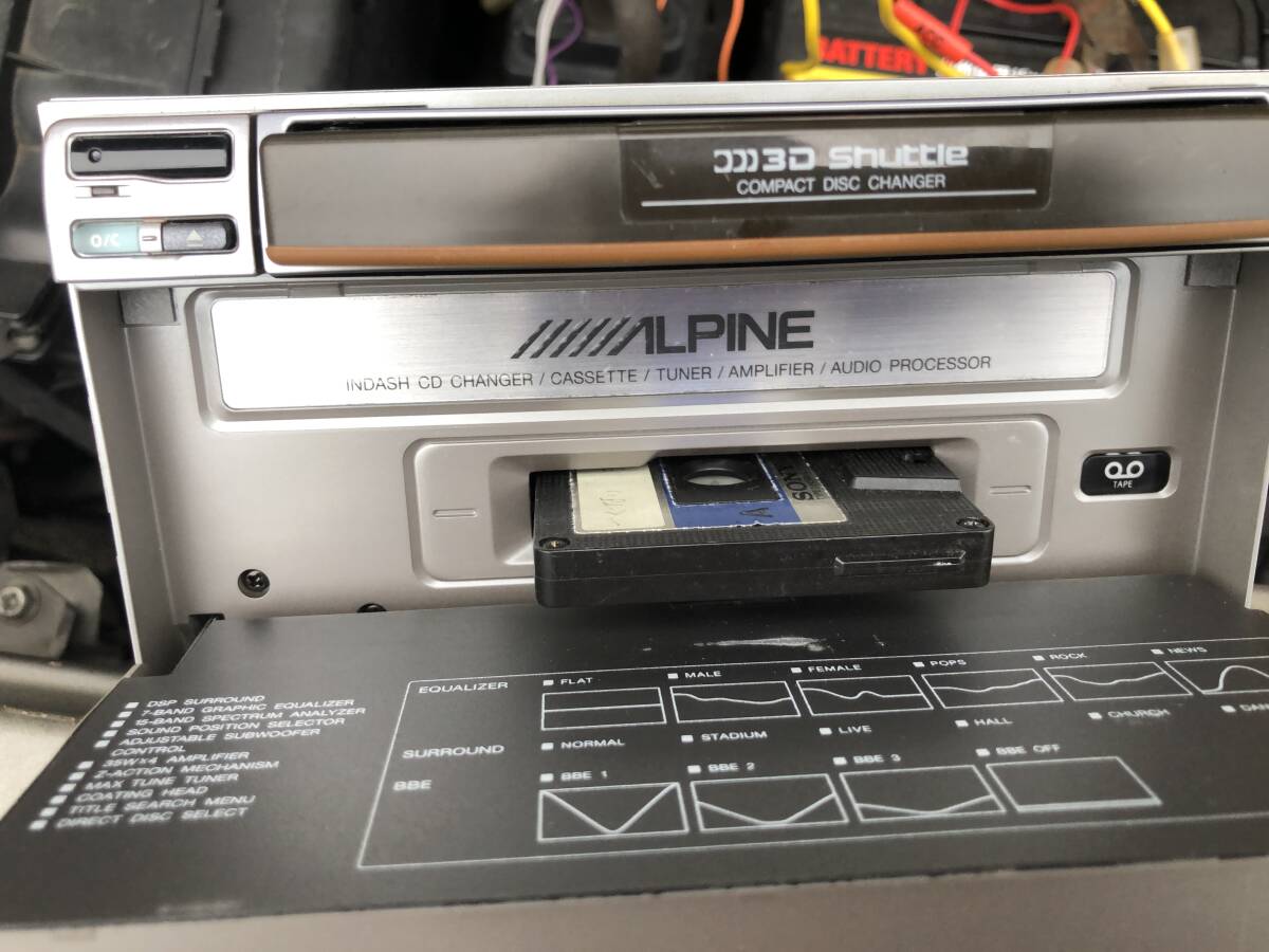 美観 アルパイン 3DA-W880J 当時物 CD カセット グライコイルミ 旧車の画像3