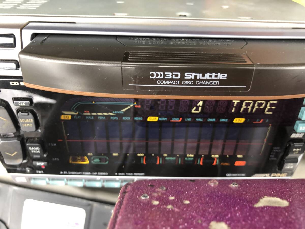 美観 アルパイン 3DA-W880J 当時物 CD カセット グライコイルミ 旧車の画像4
