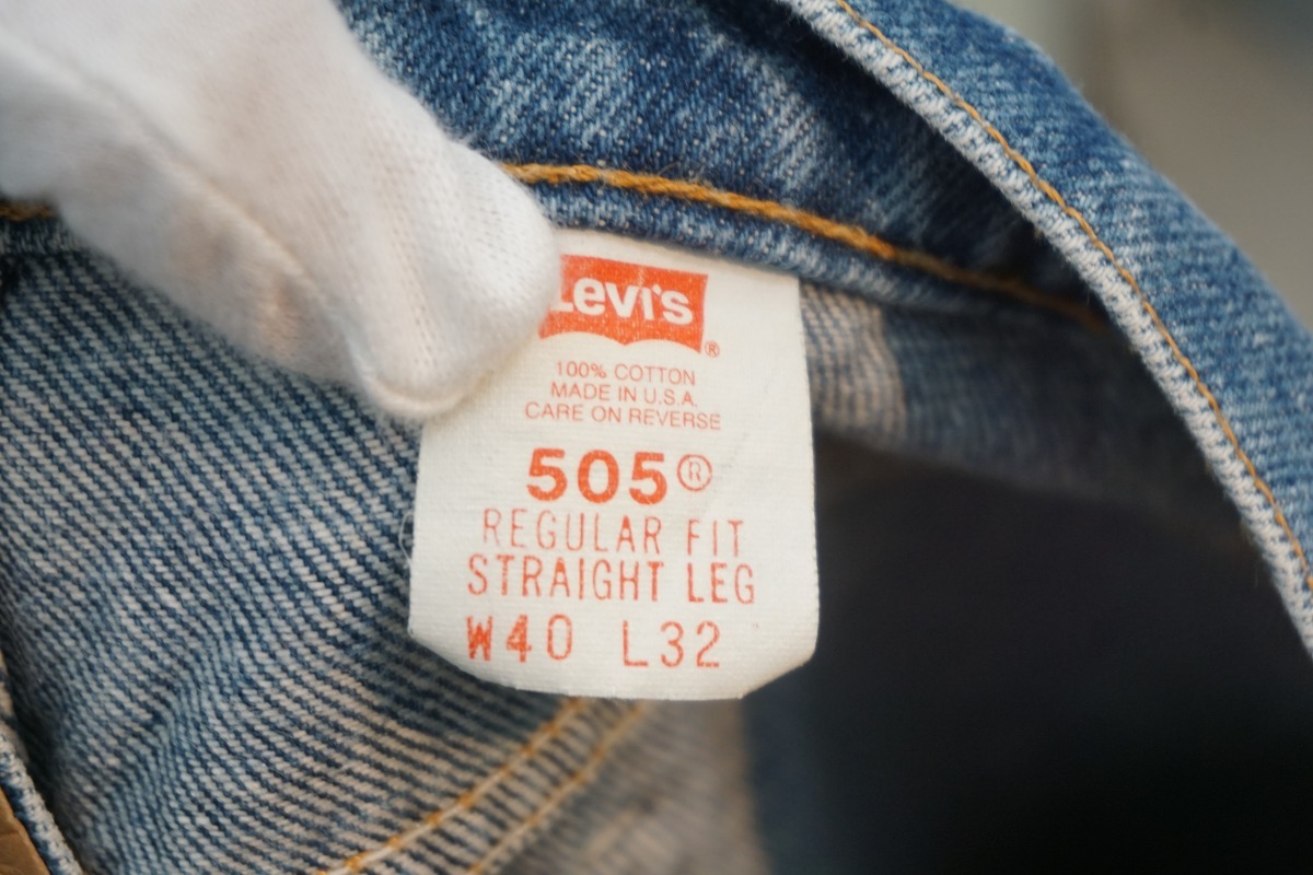 美品 90s ビンテージ Levi's リーバイス 505 40505-0215デニム パンツ ジーンズ レギュラー バギー 股割り USA製 95年製 W40×L32 324O17▲_画像9