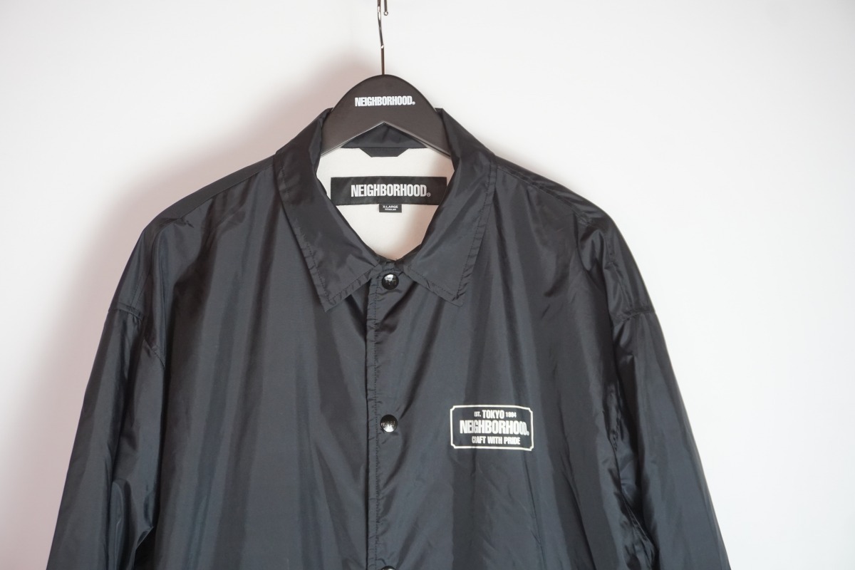 美品 正規 24SS NEIGHBORHOOD ネイバーフッド WINDBREAKER JACKET－2 ウィンドブレーカー コーチ ジャケット 241TSNH－JKM06 XL黒 412O▲_画像2