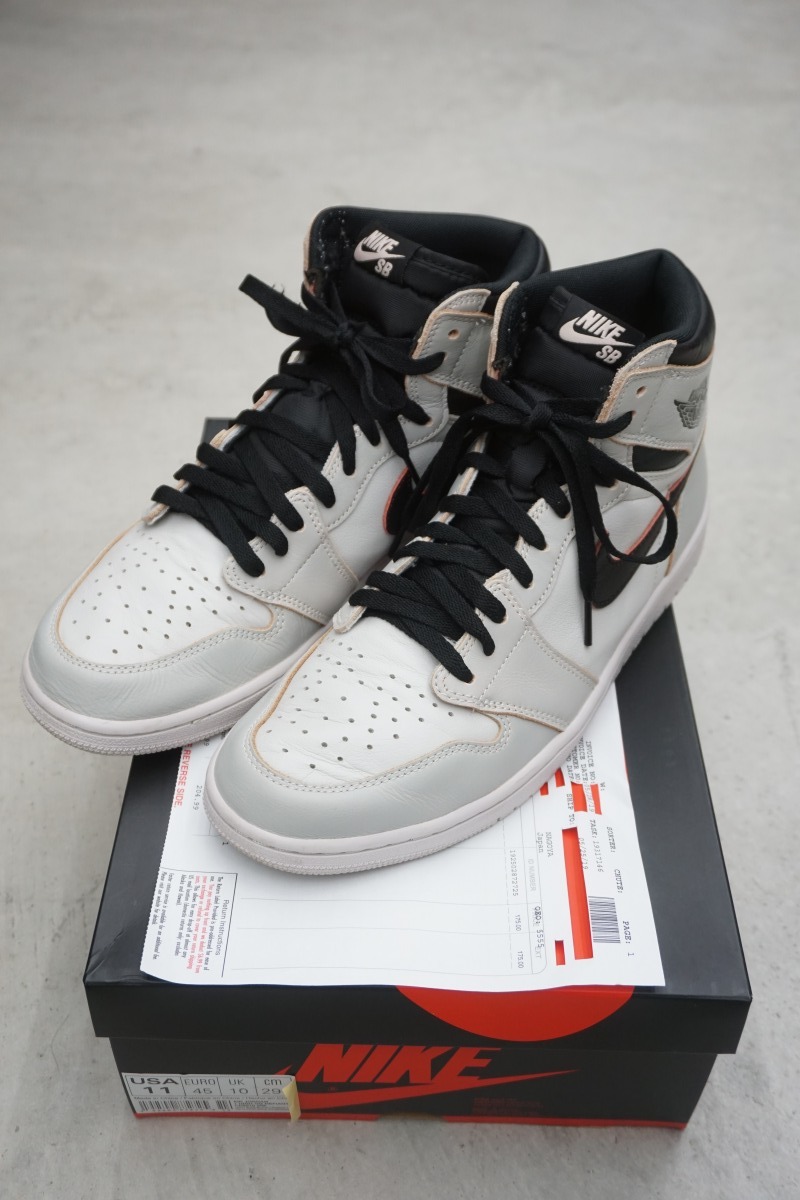 美品 NIKE ナイキ AIR JORDAN 1 RETRO HIGH OG エアジョーダン1 AJ1 DEFIANT ディファイアント スニーカー CD6578-006 灰US11本物 406O▲_画像1