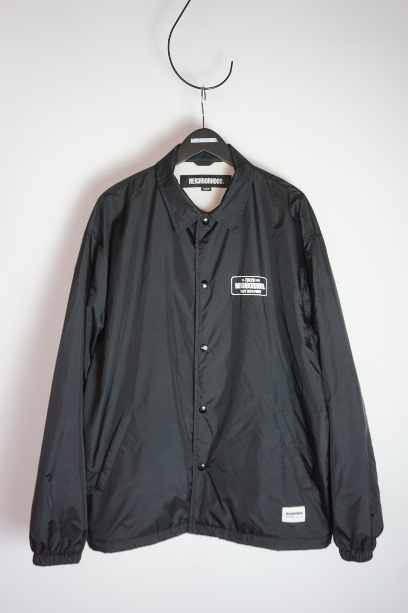 美品 正規 24SS NEIGHBORHOOD ネイバーフッド WINDBREAKER JACKET－2 ウィンドブレーカー コーチ ジャケット 241TSNH－JKM06 XL黒 412O▲_画像1