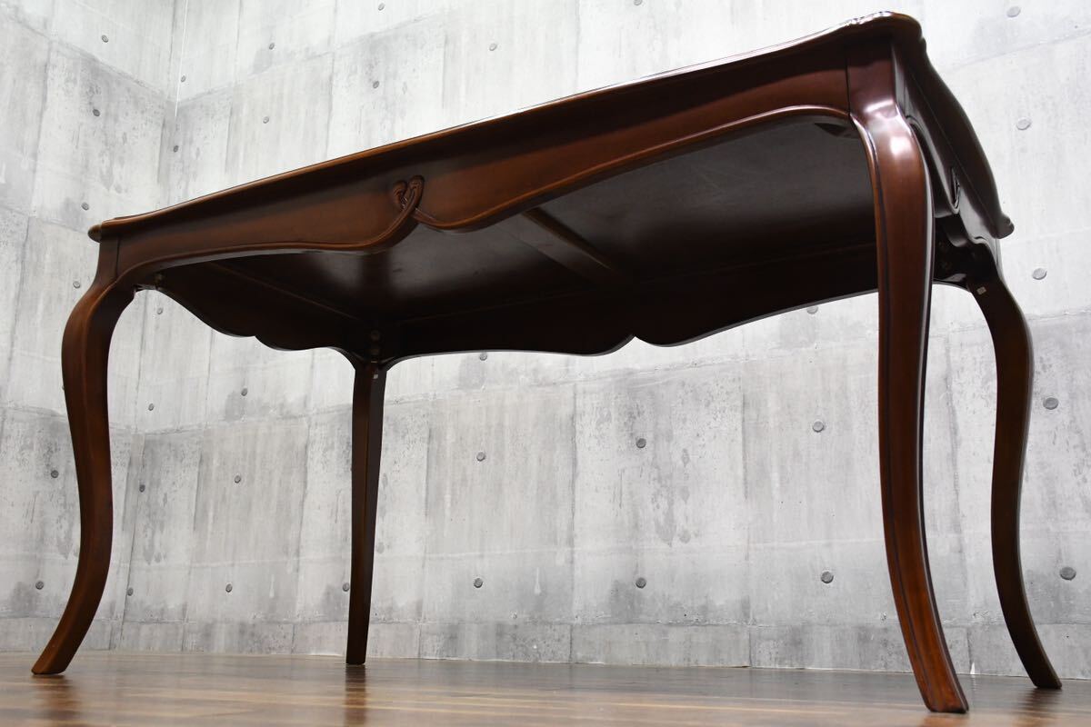 DDC11 猫脚 彫刻 クラシック ダイニングテーブル W140cm マホガニー アンティーク調 食卓テーブル 食卓机 ヨーロピアンスタイル_画像10