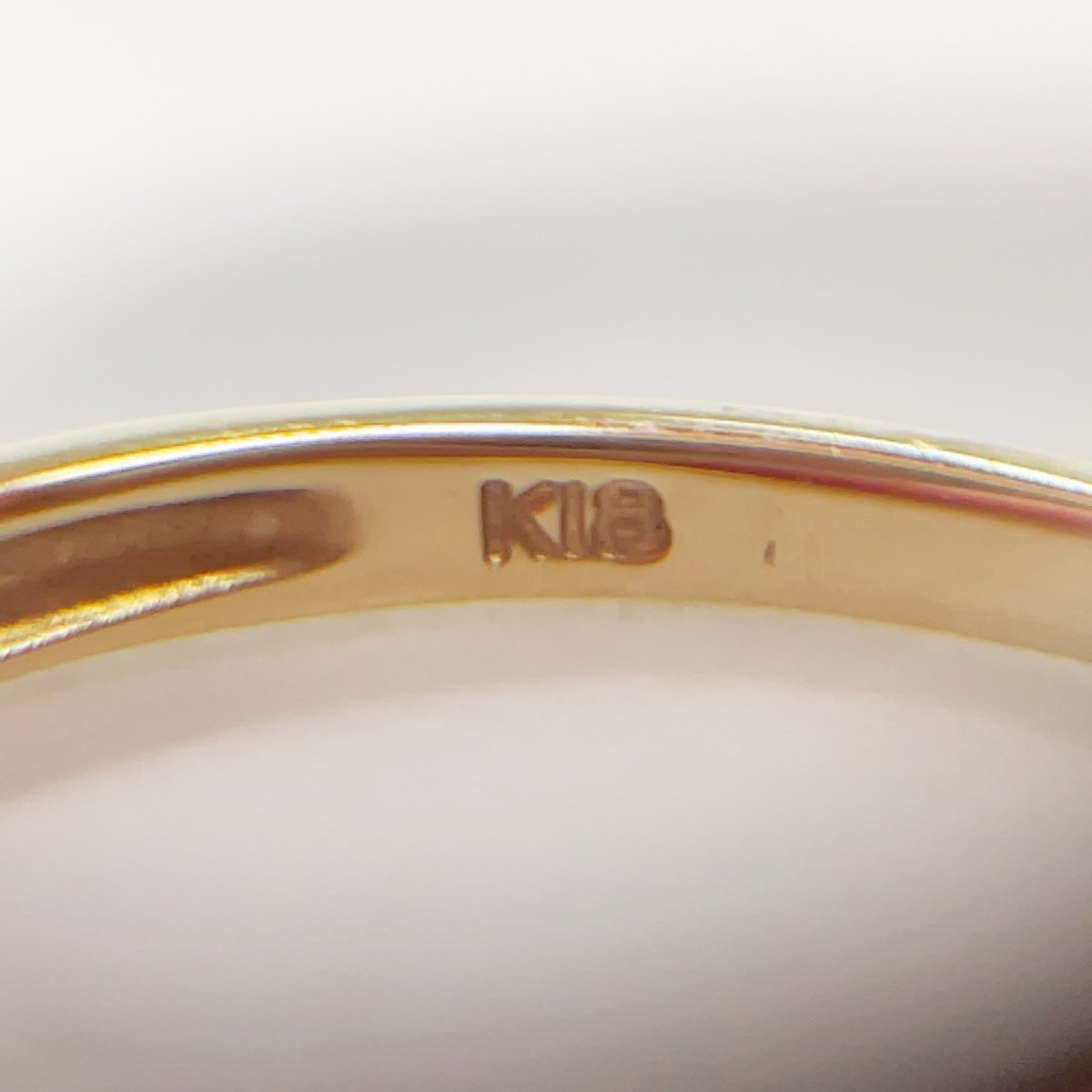 美品 K18 リング 約11.5号 約0.8g 指輪 GOLD ゴールド 18金 750 18K 貴金属 刻印 レディース アクセサリー ジュエリー デザインの画像6