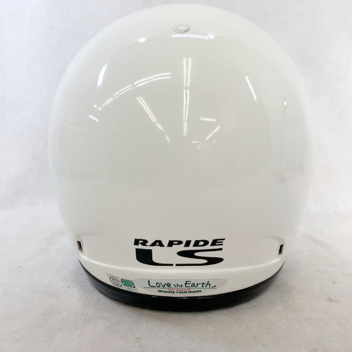 1スタ ARAI アライ フルフェイス ヘルメット RAPIDE LS 公認 白 ホワイト シールド 57 58cm バイク オートバイ 用品の画像3