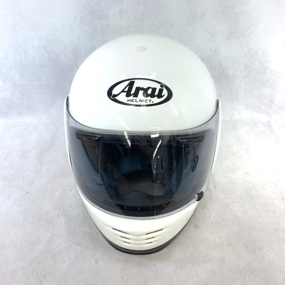 1スタ ARAI アライ フルフェイス ヘルメット RAPIDE LS 公認 白 ホワイト シールド 57 58cm バイク オートバイ 用品の画像2