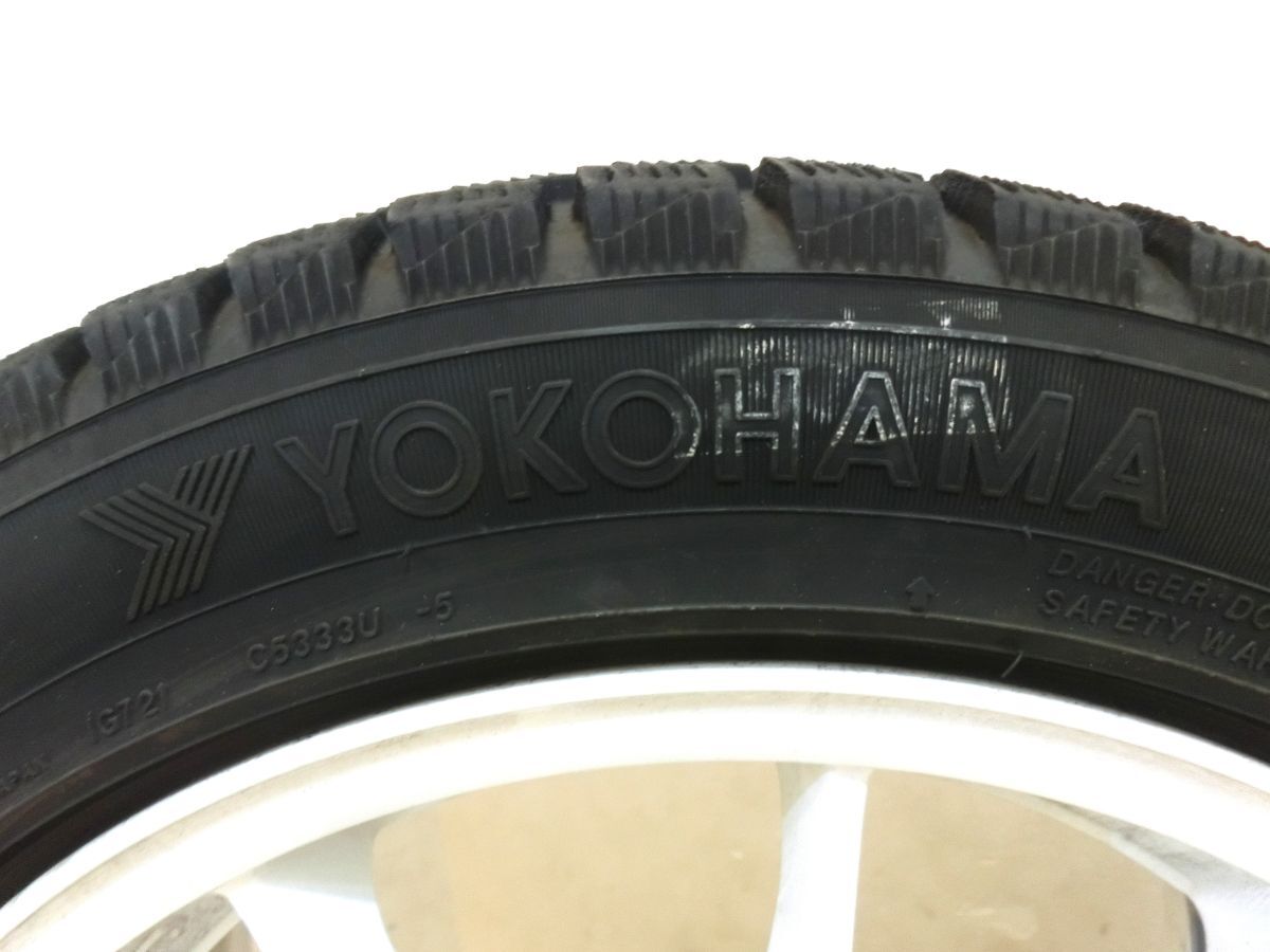 1000円スタート スタッドレスタイヤ付きホイール 4本 ENKEI COMPETITION WHEEL YOKOHAMA ice GUARD 205/50/16インチ 引取のみ限定 2 AA8008の画像3