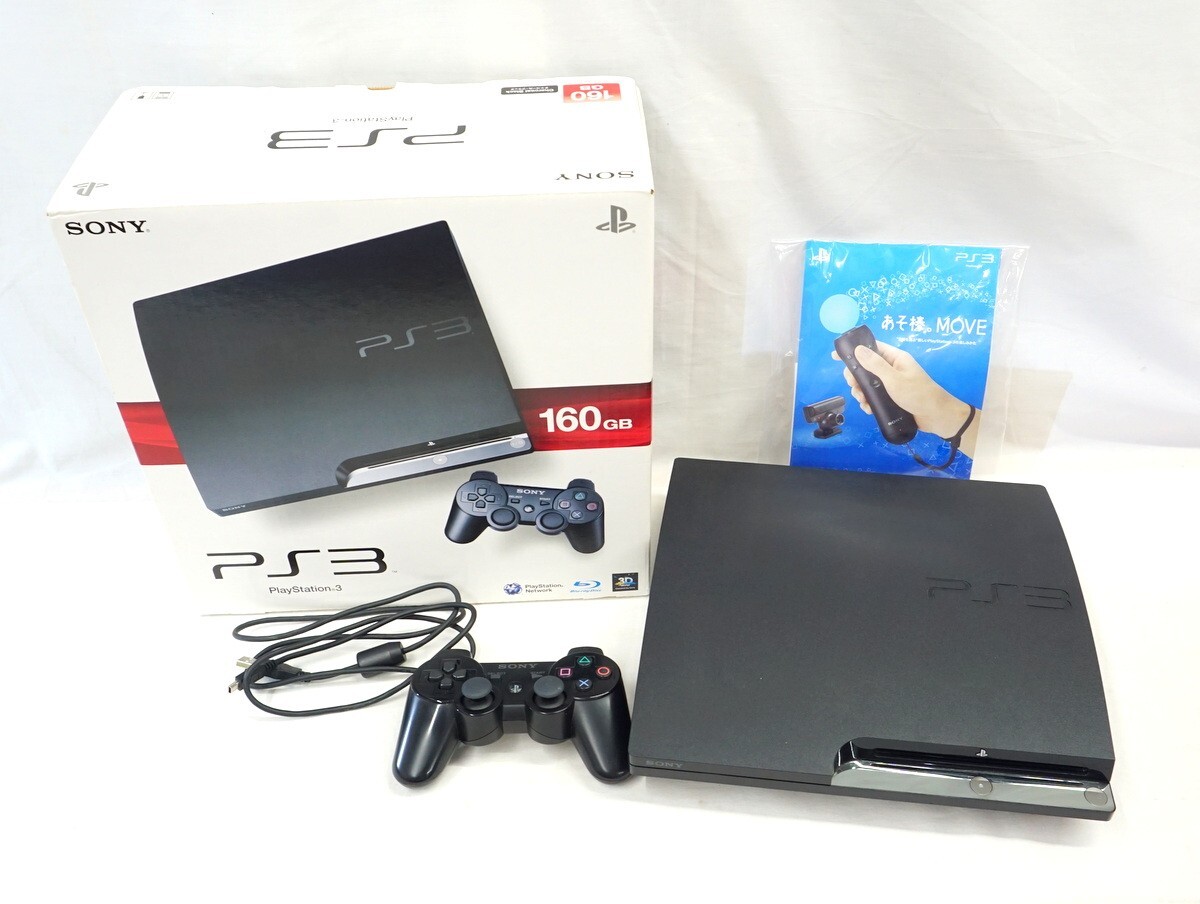 1000円スタート PlayStation3 プレイステーション3 本体 コントローラー ブラック 黒 プレステ3 PS3 通電確認済み 箱付き WHO BB30001の画像1