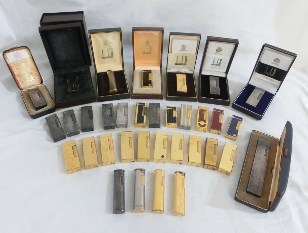 1000 иен старт зажигалка 34 пункт суммировать dunhill Dunhill Gold цвет серебряный цвет газовая зажигалка надеты огонь не проверка с ящиком иметь [3/4] BB①426