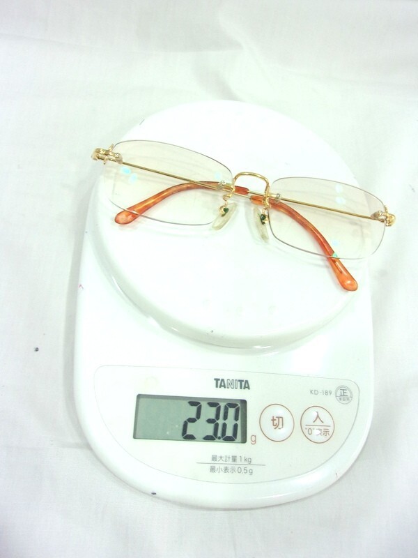 1000円スタート 眼鏡 PARIS MIKI AU-111 K14 Super smooth □18 度入り眼鏡 カラーレンズ フレーム無 総重量約23.0g 3 △XX1016_画像2