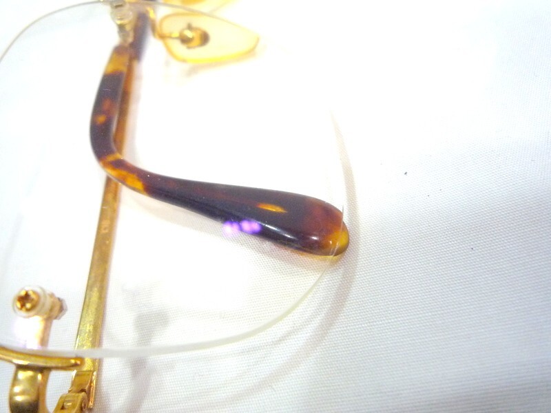 1000円スタート 眼鏡 RUBIANT 56□16-140 K18 RUB-025 フレーム無 度入り眼鏡 総重量約30.0g メガネ めがね 3 AA1011の画像6