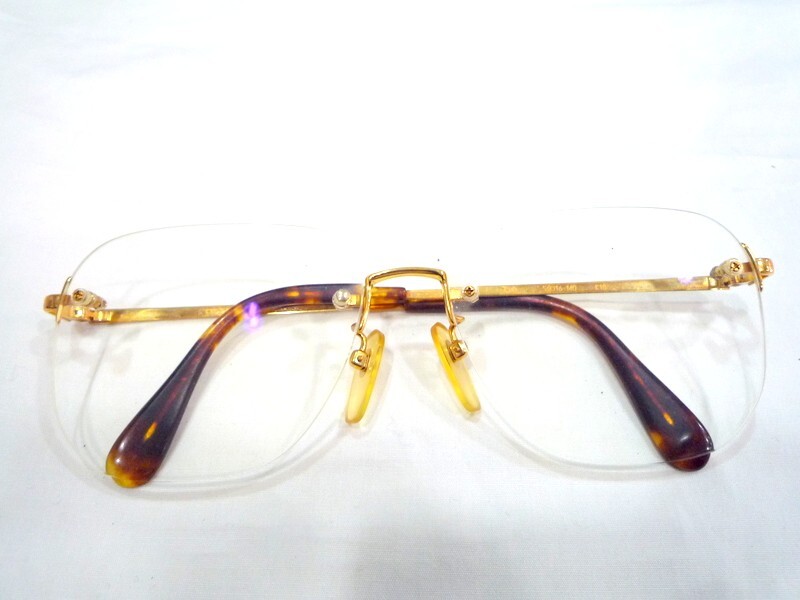 1000円スタート 眼鏡 RUBIANT 56□16-140 K18 RUB-025 フレーム無 度入り眼鏡 総重量約30.0g メガネ めがね 3 AA1011の画像1